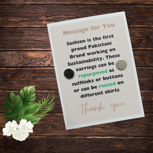 Swirl Design Magnetic Jewelry Set | Earrings, Hijab Pin, Cufflinks & Button) | Sashion